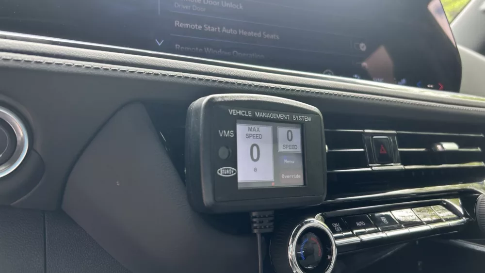 A speed limiter device like the ones that will be required for repeat speeding offenders under a Washington law signed on May 12, 2025. The law doesn’t take effect until 2029. (Photo by Jake Goldstein-Street/Washington State Standard)