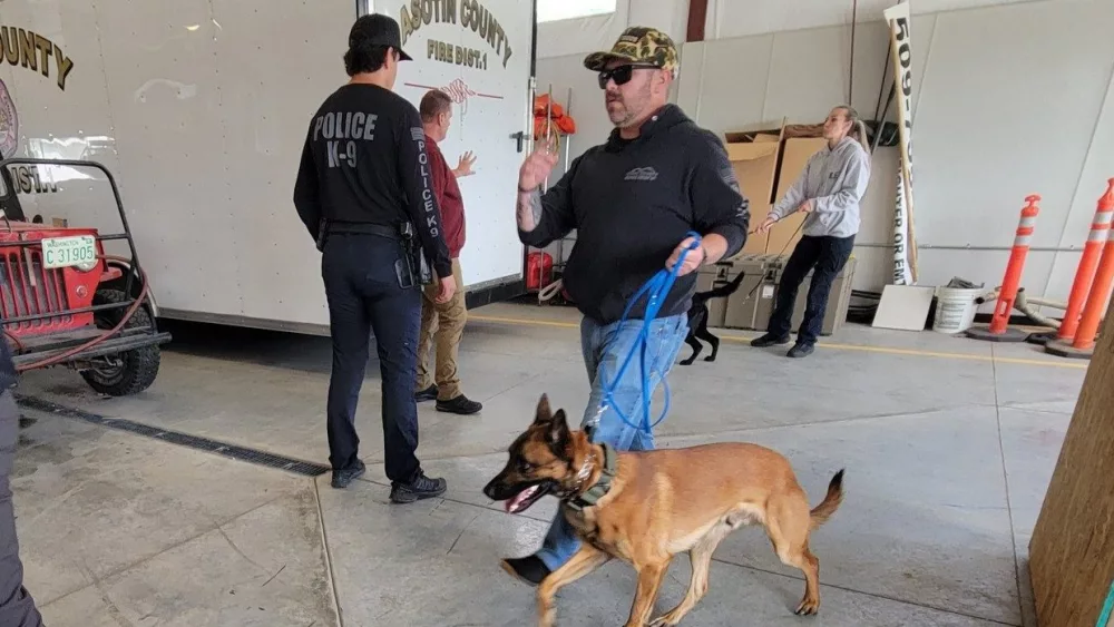 Area Law Enforcement K-9 Training at Fire District station