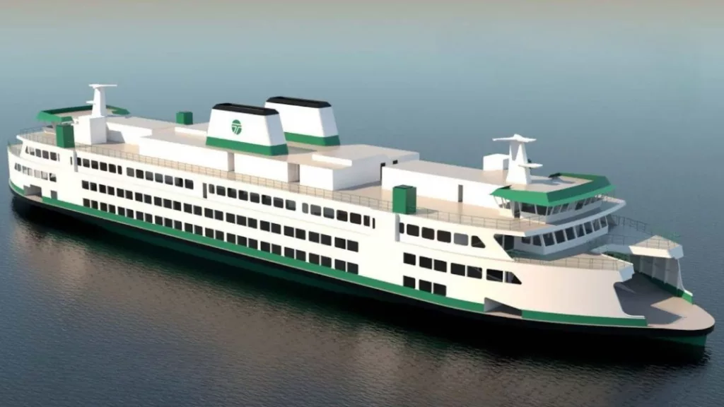 A rendering of the new hybrid-electric ferry design