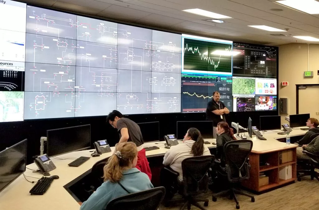 The 2024 CySER Summer Workshop included a visit to the PNNL Energy Infrastructure Operations Center.