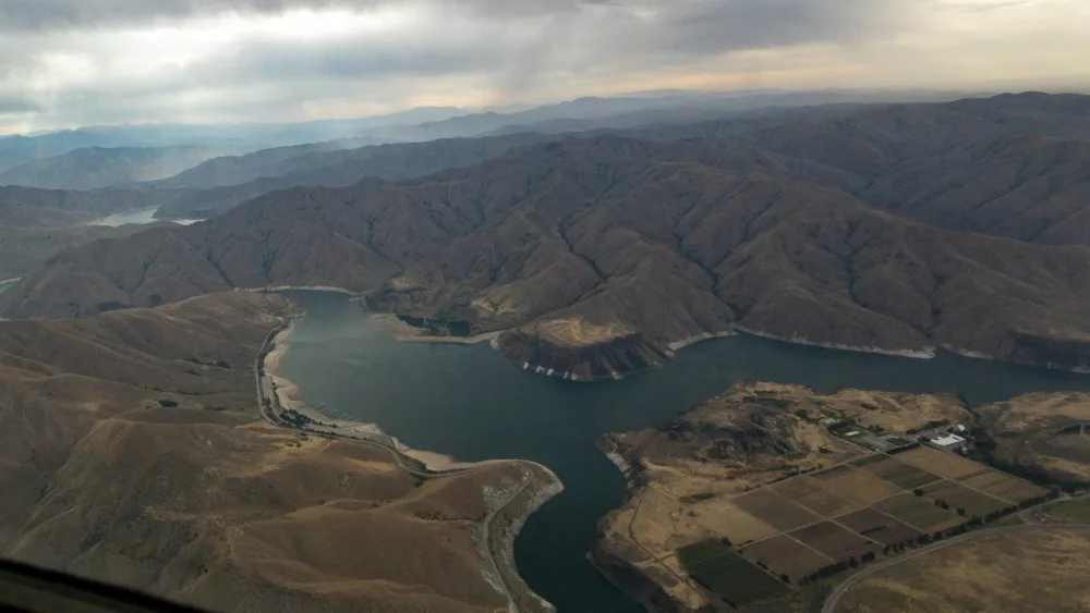 Lucky Peak Reservoir is seen from above Boise foothills. (Kyle Pfannenstiel/Idaho Capital Sun)