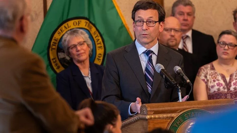 Governor Bob Ferguson - February, 2025: Budget Press Conference (via Flickr)
