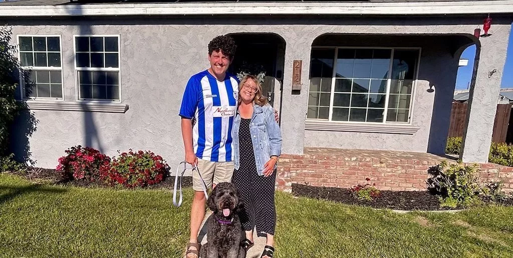 Scott and Julia Whitnall, both teachers, stand in front of the two-bedroom house they bought this year in Ripon, Calif. Like many first-time buyers with moderate incomes, they found they had to take on extra work, compromise on size and wait patiently for a house they could afford in today’s market. (Photo courtesy of Scott and Julia Whitnall) Read