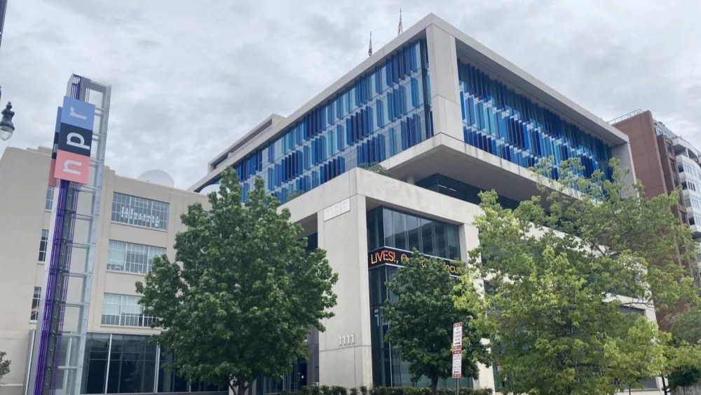 The National Public Radio headquarters in Washington, D.C., is pictured on Tuesday, May 27, 2025. (Photo by Jennifer Shutt/States Newsroom)
