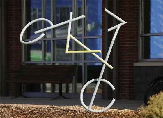 Liam Peterson, “Conjoined,” 2025, ITC Sculpture Garden - photo taken by Geoff Crimmins