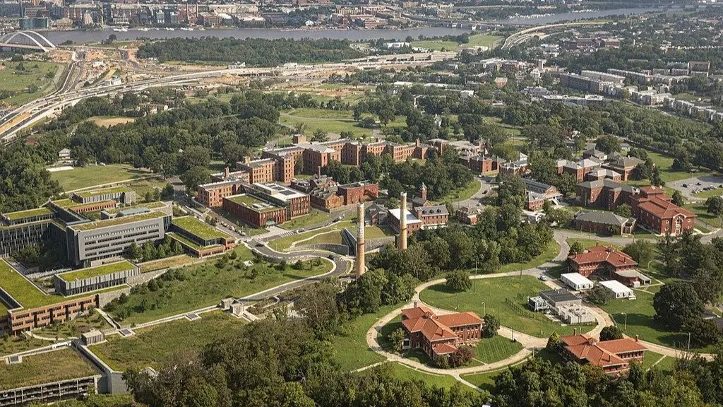 An aerial view of the U.S. Department of Homeland Security Headquarters, St. Elizabeths West Campus, in Washington, D.C., September 8, 2021.CBP photo by Glenn Fawcett