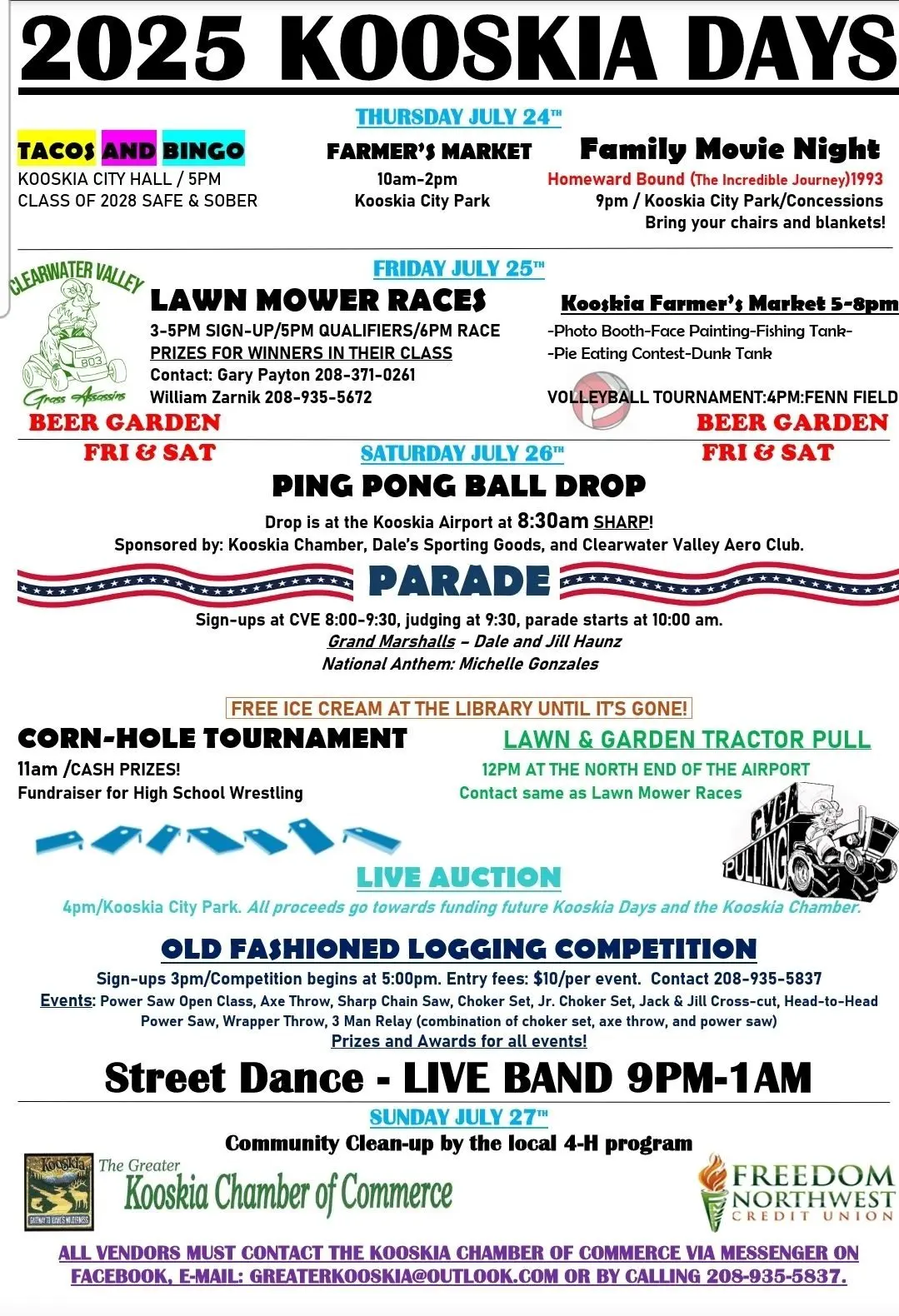 Kooskia Days – July 24–27, 2025