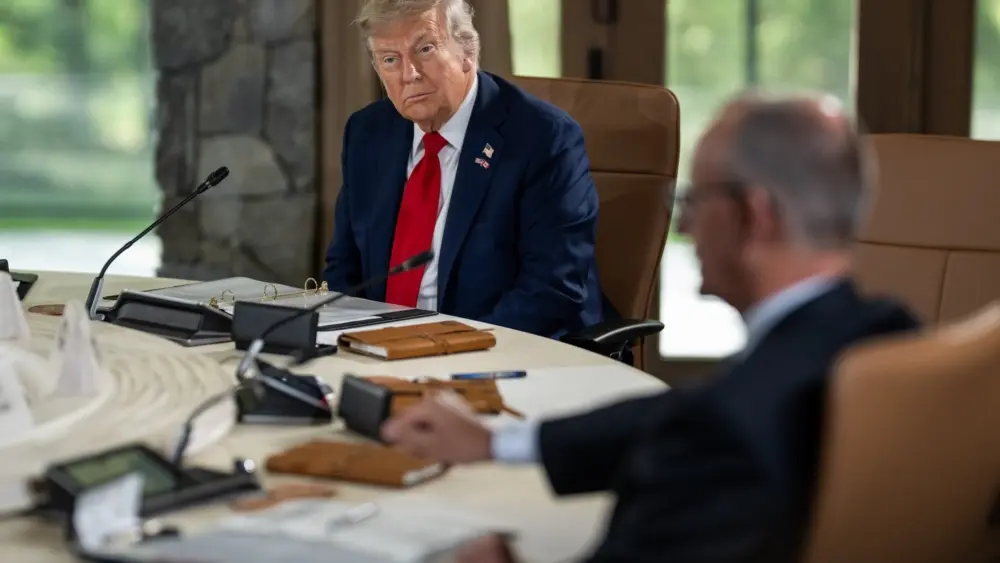 President Donald Trump participates in Session I of the G7 Summit, Monday, June 16, 2025, in Kananaskis, Alberta, Canada. (Official White House Photo by Daniel Torok)