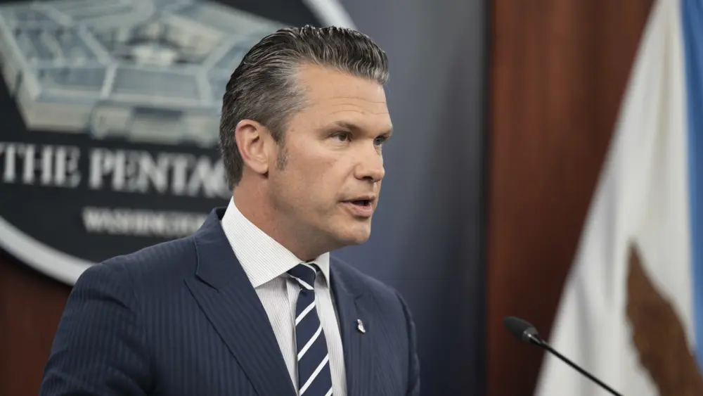 Defense Secretary Pete Hegseth speaks during a press briefing at the Pentagon, June 22, 2025. Credit: Navy Petty Officer 1st Class Alexander Kubitza, DOD