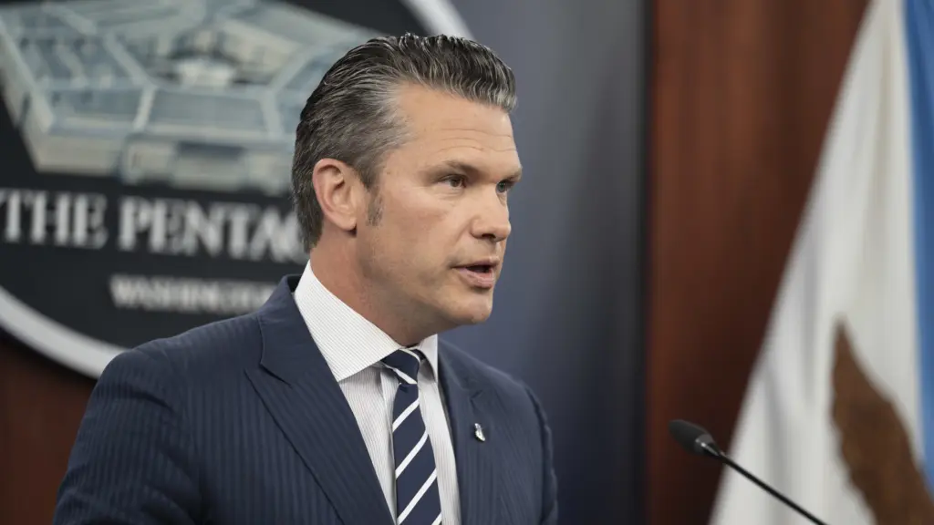 Defense Secretary Pete Hegseth speaks during a press briefing at the Pentagon, June 22, 2025. Credit: Navy Petty Officer 1st Class Alexander Kubitza, DOD