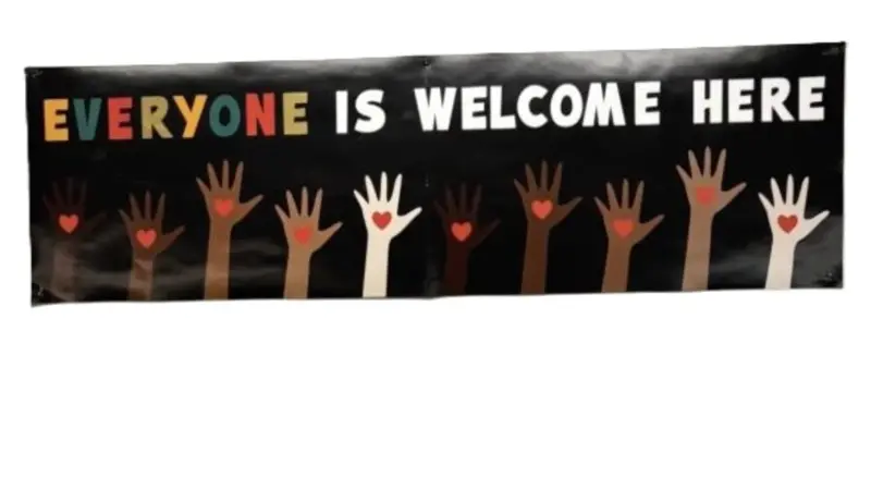 One of the signs Inama was asked to remove. (Photo: screenshot from KTVB)