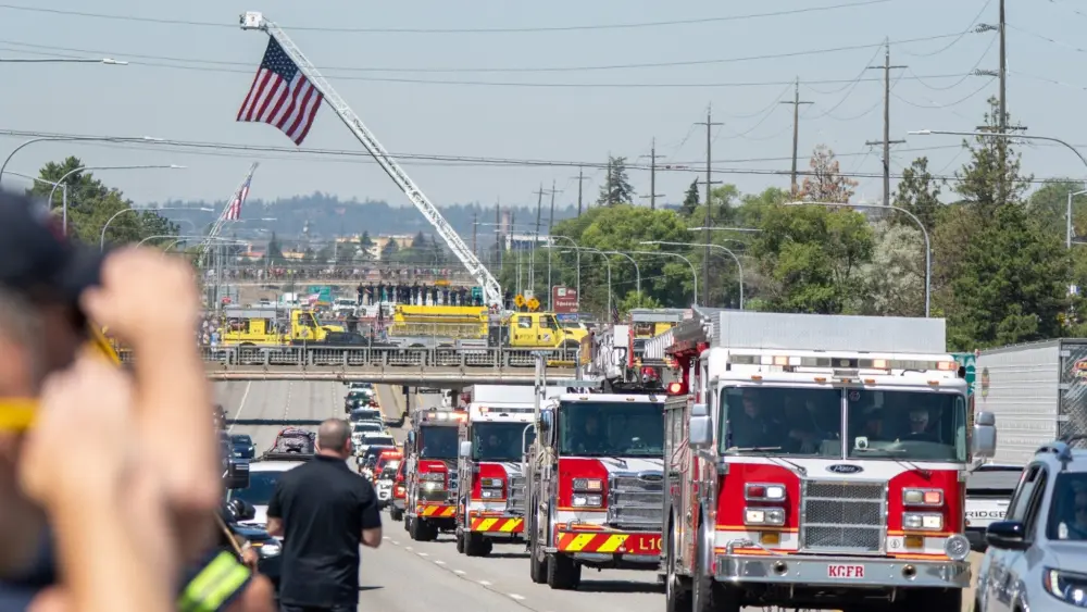 Procession for Fallen Coeur d'Alene Firefighters