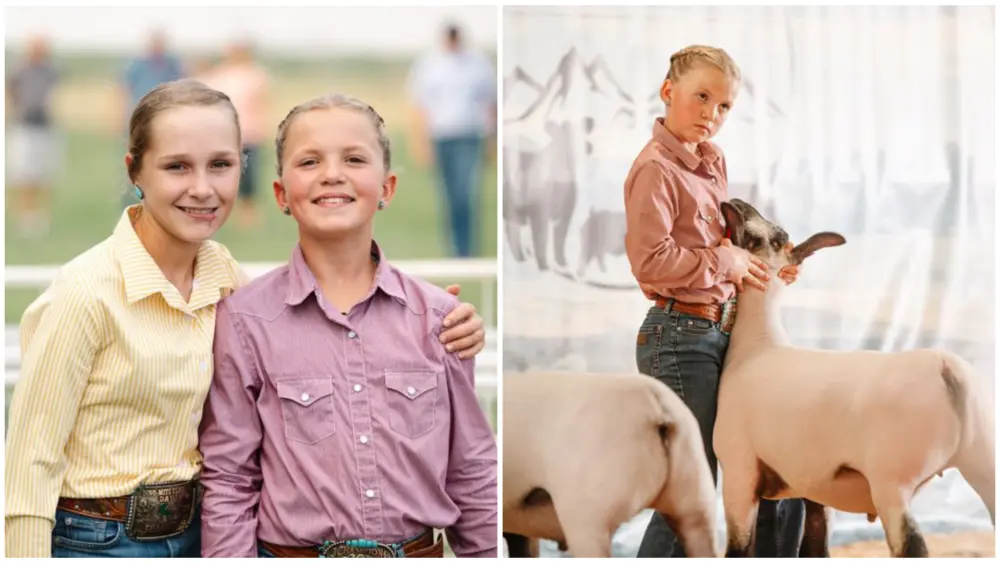4-H Members Raegan Nash (left) and Kelsee Evans (right) at the 2024 Power County Fair in American Falls.