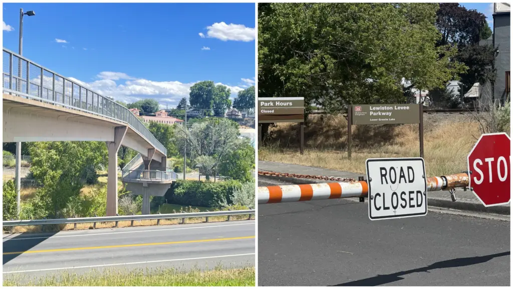 Lewiston Levee Parkway confluence parking and restrooms