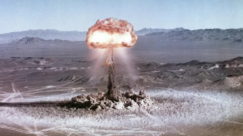 Nevada Nuclear Testing - EASY cloud, aerial view