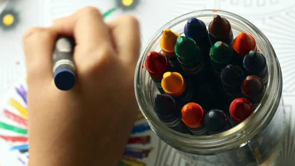 Child Using Crayons
