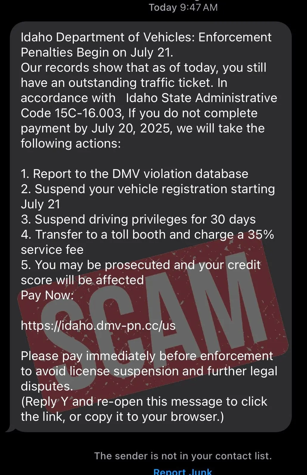 DMV SCAM