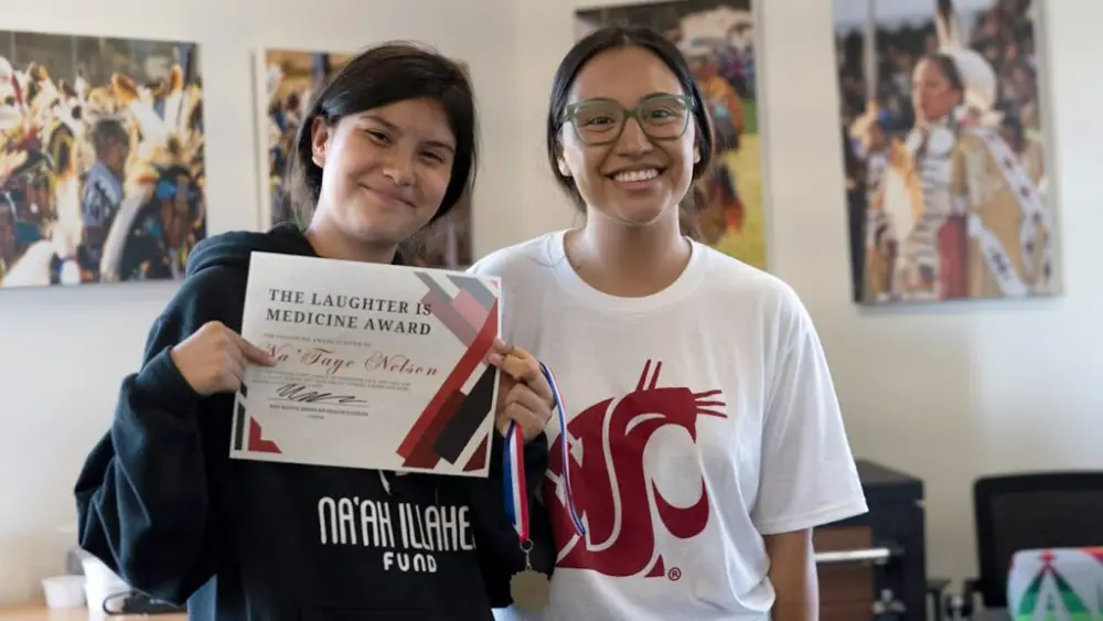 Native American high school students participating in the 2025 Na-ha-shnee STEAM Summer Institute on the Spokane campus of Washington State University.