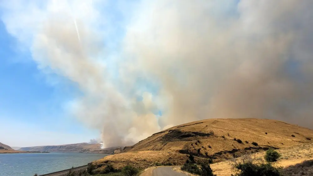 South Flank Of Central Ferry Fire From Penewawa Rd. Along Snake River