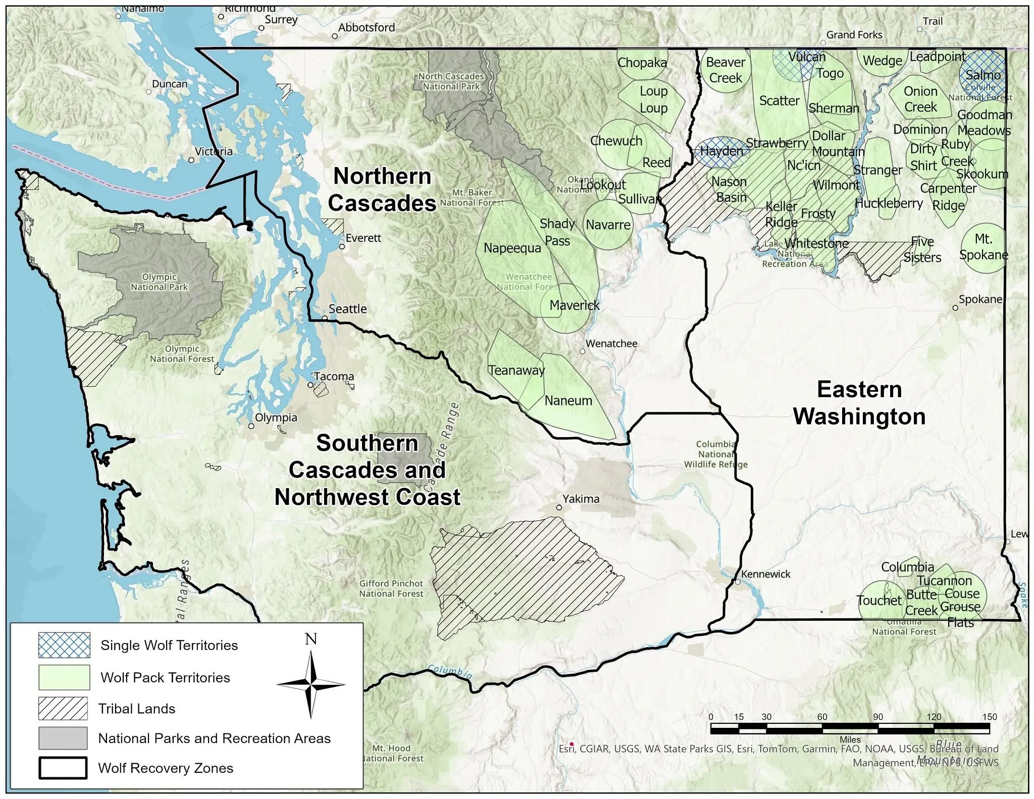 WDFW Wolf-Pack Map