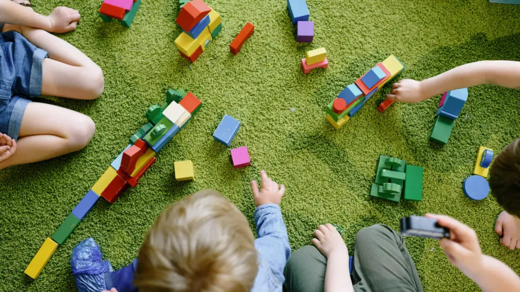 Children Play Blocks