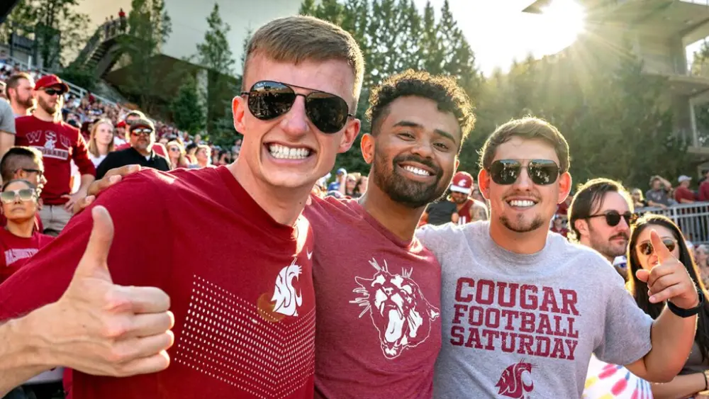 Alumni enjoying a football game on the Pullman campus Saturday, Sept. 9, 2023 (photo by Shelly Hanks, WSU Photo Services).
