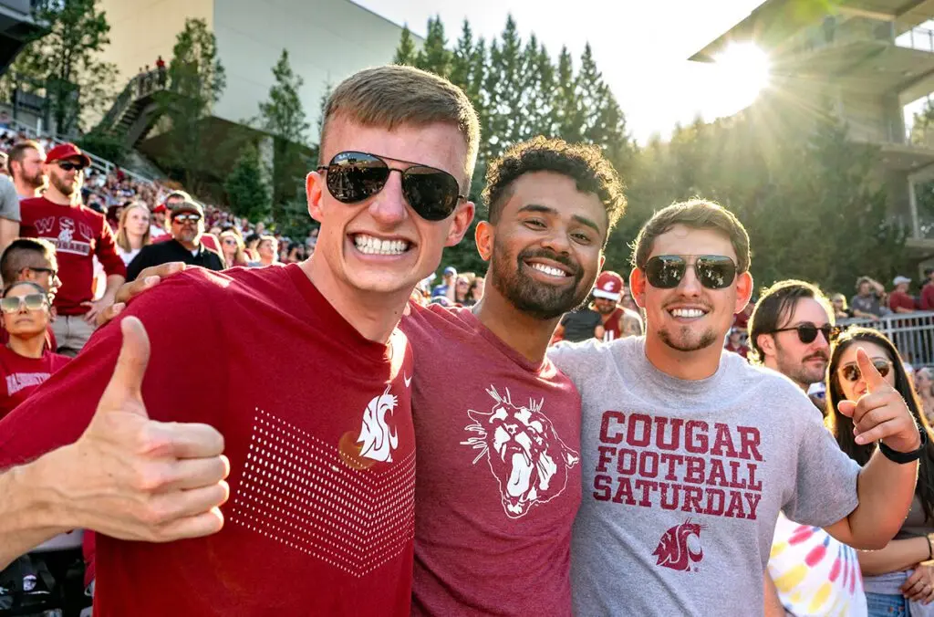Alumni enjoying a football game on the Pullman campus Saturday, Sept. 9, 2023 (photo by Shelly Hanks, WSU Photo Services).