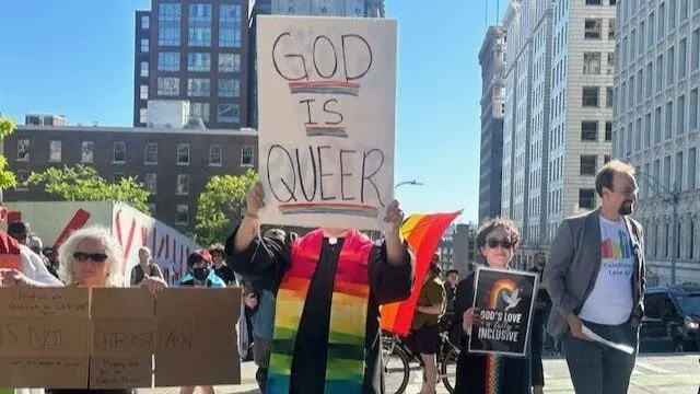 May 27, 2025 Faith groups hold rally as trans activists protest Seattle City Hall Photo by Carleen Johnson