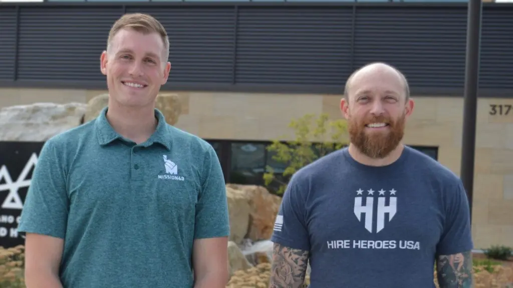 Dan McGurkin, left, and Ross Dickman help find employment opportunities and training for Idaho veterans through two nonprofits: Mission43 and Hire Heroes USA. (Laura Guido/Idaho Capital Sun)
