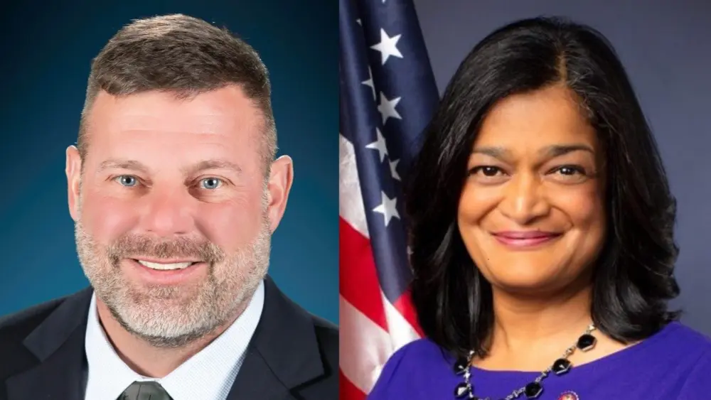 Rep. John Gillette, R-Kingman, U.S. Rep. Pramila Jayapal, D-Wash.