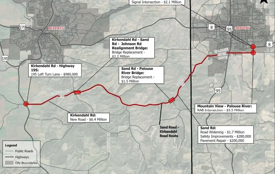 Possible Truck Route South Of Pullman