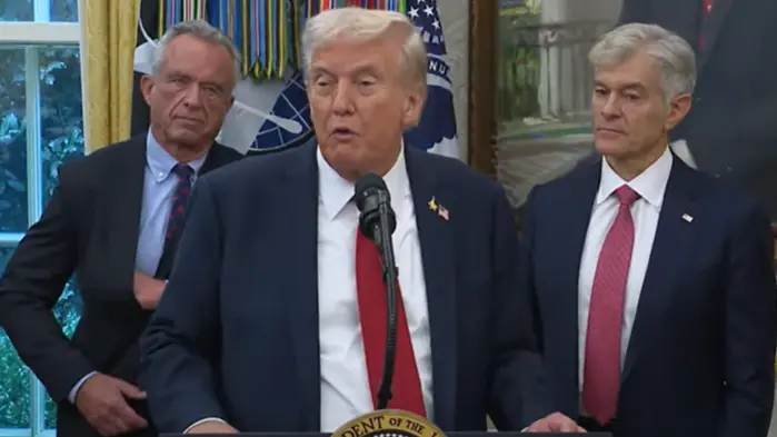 Photo credit: YouTube screenshot from President Trump Delivers an Announcement, The White House, Sept. 30, 2025.