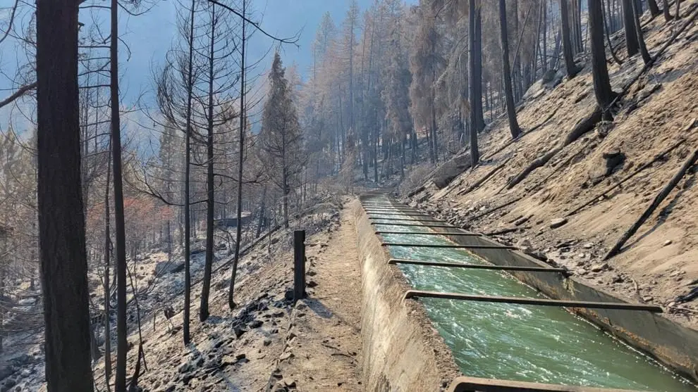 October, 2025 water shutoff for Yakima Basin due to drought adds to dire situation for Yakima Tieton Irrigation District dealing with repairs due to age of canal and massive damage from 2024 Retreat Fire Photo courtesy of Travis Okelberry-Chair YTID