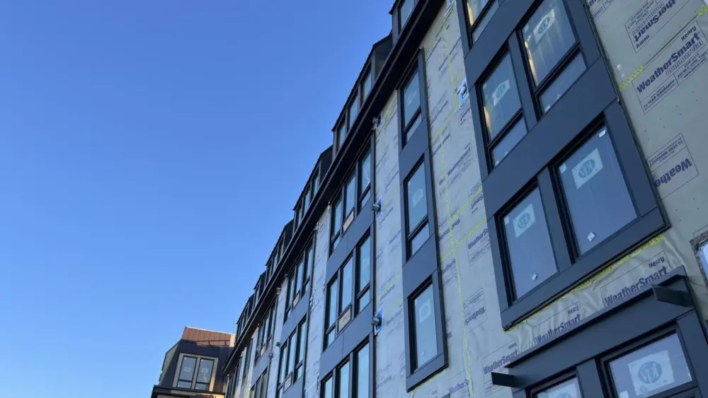 Apartment construction in Olympia in January 2025. (Photo by Bill Lucia/Washington State Standard)