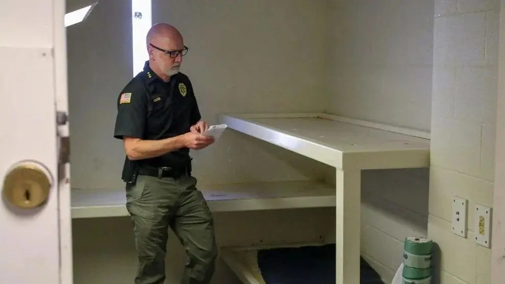 Don Hooper, chief of Spokane County Detention Services, walks through a cell at the downtown jail. Photo: Tim Clouser / The Center Square