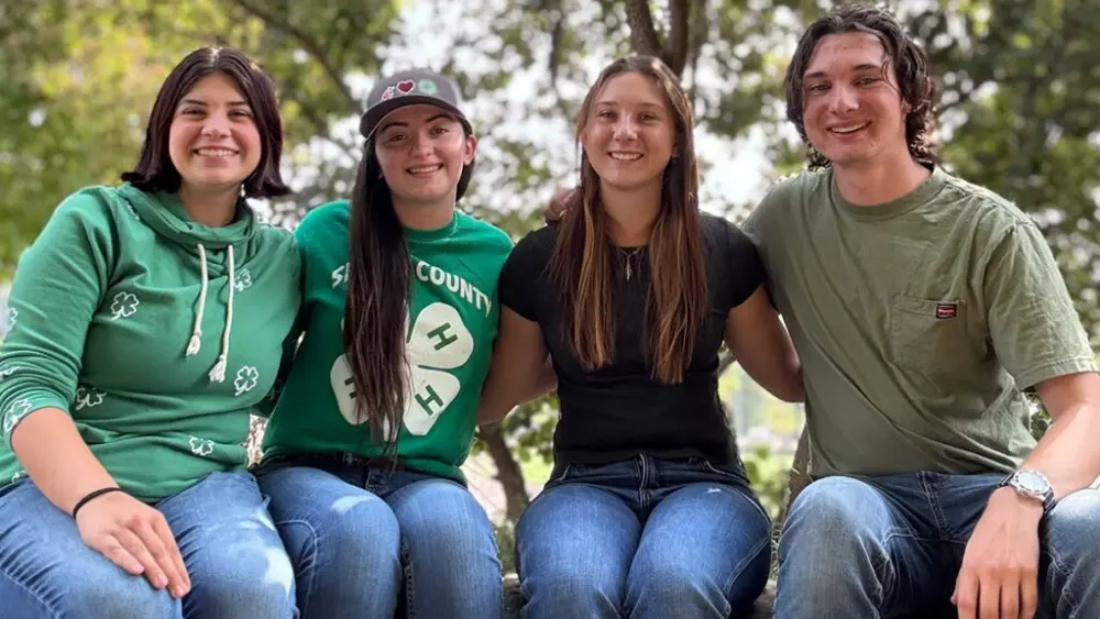 The first leaders of the WSU 4‑H Club are, from left to right: Ainsley Carpenter, president; Elyssa Kofler, secretary; Carissa Fieldson, treasurer; and Chaz Fieldson, vice president (photo courtesy of Ainsley Carpenter).