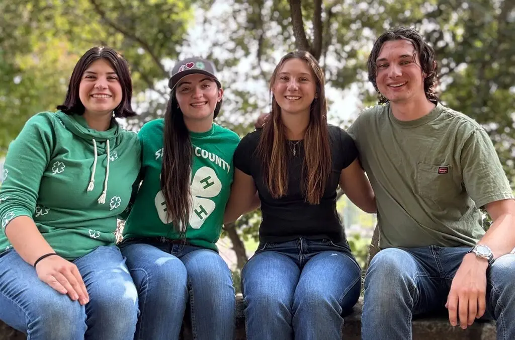 The first leaders of the WSU 4‑H Club are, from left to right: Ainsley Carpenter, president; Elyssa Kofler, secretary; Carissa Fieldson, treasurer; and Chaz Fieldson, vice president (photo courtesy of Ainsley Carpenter).
