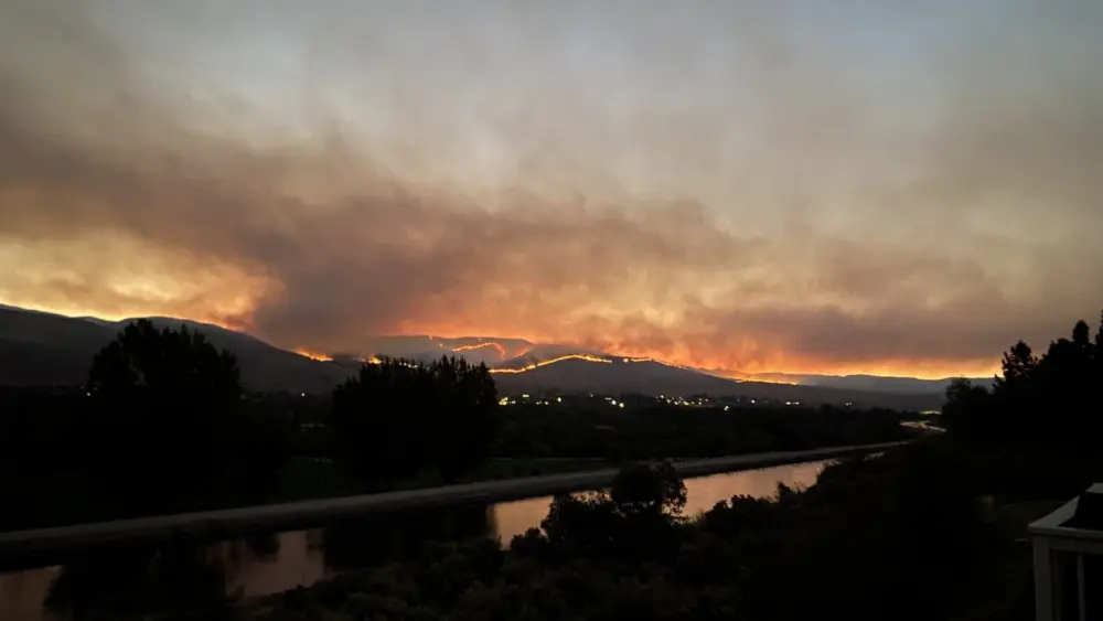 The Valley Fire burns in the Boise foothills on Oct. 4 in this file photo taken from Southeast Boise. (File photo courtesy of Robbie Johnson/Idaho Department of Lands)