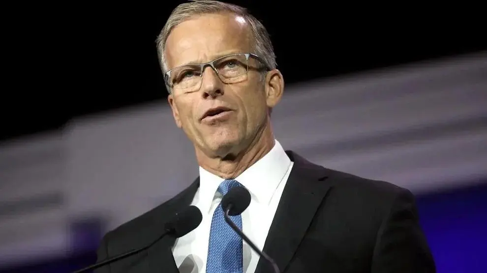 U.S. Sen. John Thune attends the Republican Jewish Coalition’s Annual Leadership Summit in Las Vegas, Nev., Oct. 28, 2023. Photo: Gage Skidmore / Flickr / CC BY-SA 2.0 / Cropped from Original