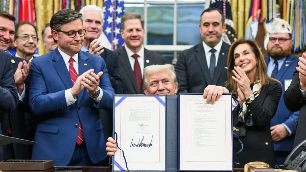 President Trump signs bill reopening the government.