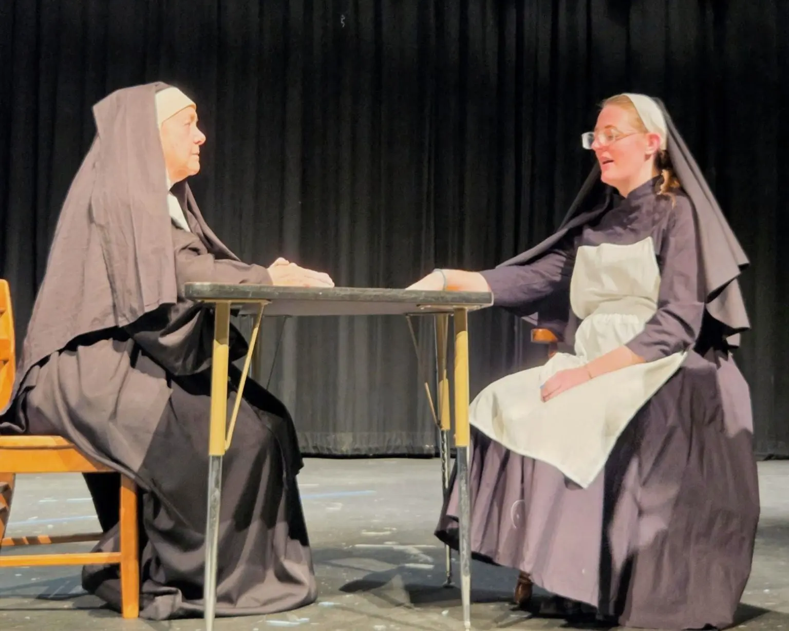 Maria (Jodi Fisher) and Mother Abbess (Jill Opdahl)