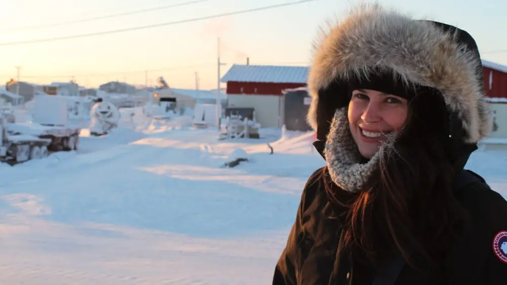 Amanda Boyd poses for a photo in Cambridge Bay, Nunavut, Canada (photo by Shirin Nuesselin).