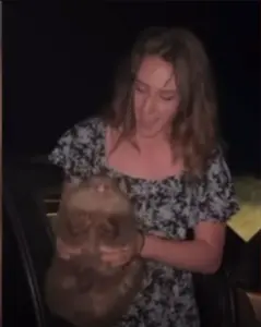 A screenshot from the now-deleted wombat video. Now Samantha Strable is facing charges in Wyoming over hunting.