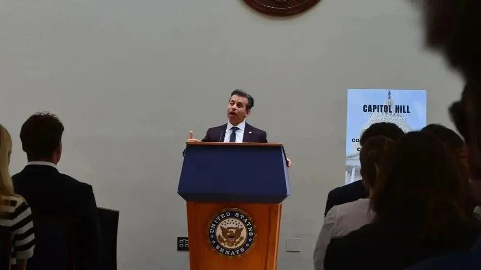 FDA Commissioner Marty Makary speaks during the Capitol Hill lecture series on FDA accomplishments and future goals in Washington. Photo: Andrew Rice / The Center Square