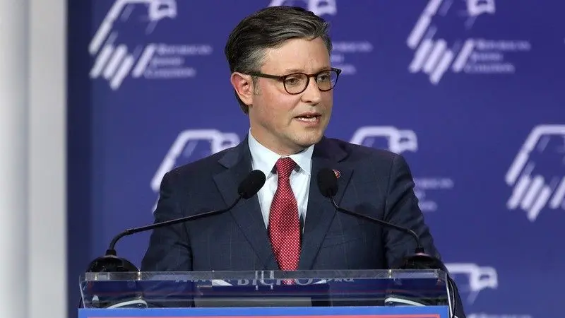 House Speaker Mike Johnson attends the Republican Jewish Coalition’s Annual Leadership Summit in Las Vegas, Nev., Oct. 28, 2023. Photo: Gage Skidmore / Flickr / CC BY-SA 2.0 / Cropped from Original