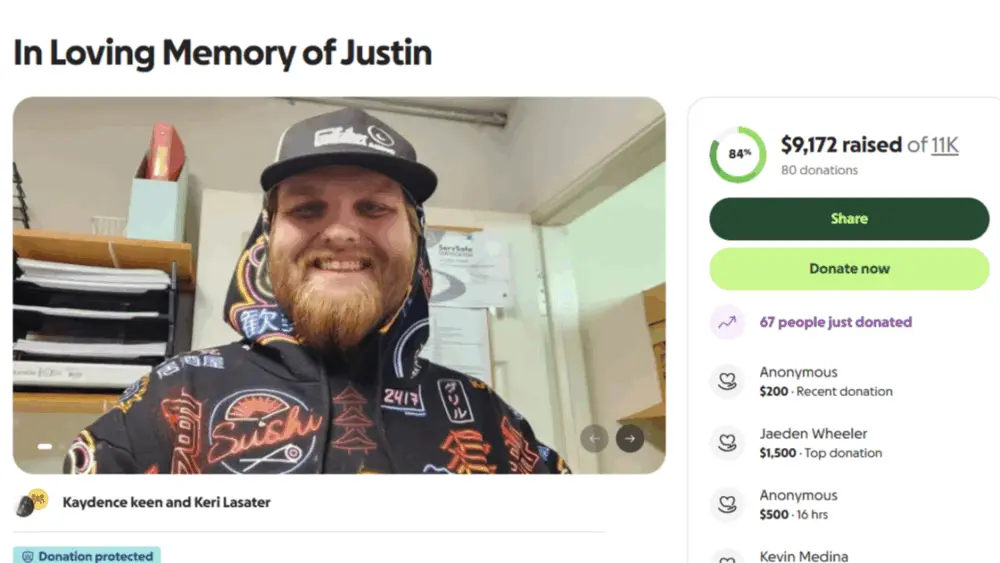 Photo Credit: GoFundMe “In Loving Memory of Justin.”