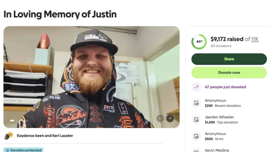 Photo Credit: GoFundMe “In Loving Memory of Justin.”