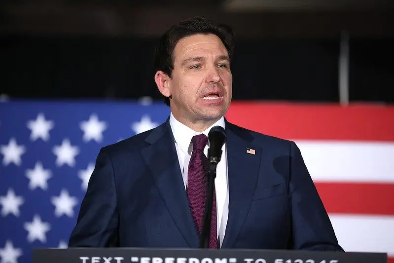 Florida Gov. Ron DeSantis speaks during a caucus night watch party in West Des Moines, Iowa, Jan. 15, 2024. He is one of two governors who declared Council on American-Islamic Relations a terrorist group. Photo: Gage Skidmore / Flickr /CC BY-SA 2.0 / Cropped from Original