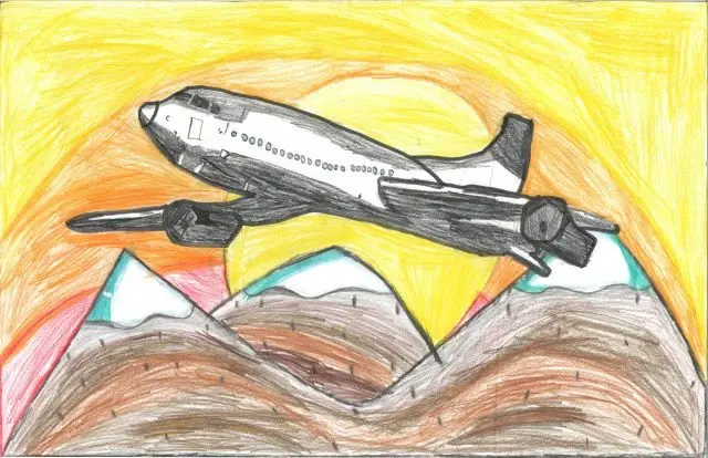 Photo credit: Idaho Division of Aeronautics — Artwork by Chevelle, 2025 first-place winner in the 7–9 age category.