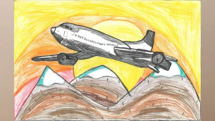 Photo credit: Idaho Division of Aeronautics — Artwork by Chevelle, 2025 first-place winner in the 7–9 age category.